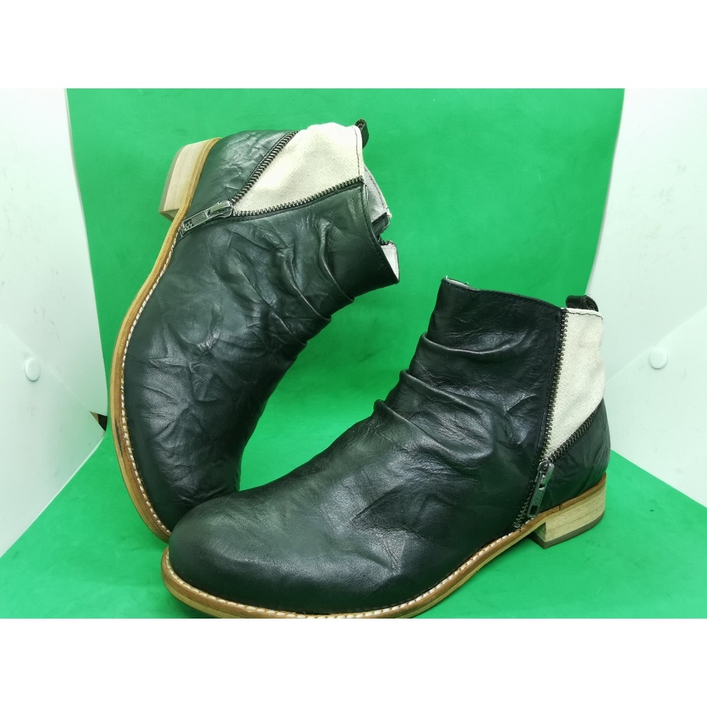 CAT Caterpillar Women's Size 8 BLACK Leather Ankle Slouch Goth Grunge Boots